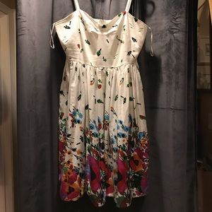 Dress, Retro Style, White Floral, Adjust. Straps